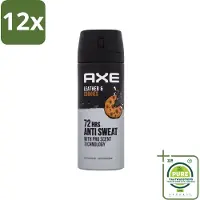Axe - Deodorant Spray - 72hrs Anti Sweat - Leather & Cookies - 150 ml - Voordeelverpakking - 12 stuks - deodorant - Deodorant spray