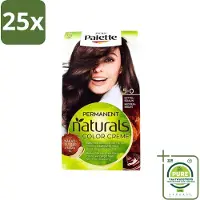 Palette 25 x Poly - Haarverf - Middenbruin 5-0 - 115ml - Grootverpakking - Haarverf - Permanente Haarverf - Middenbruin - Grijsdekking - Cacaoboter
