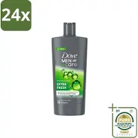 Dove Men+Care - Extra Fresh - Douchegel 3-in-1 - Verzorgend - 700 ml - Voordeelverpakking - 24 stuks - Verzorging - Hydratatie