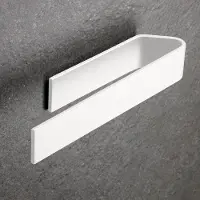 Famanu – Handdoekhouder zonder te boren, zelfklevende wandhouder voor handdoeken, mat wit, 40 x 6 x 4 cm, ideaal voor badkamer en keuken