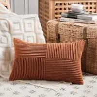 Famanu – Set van 1 decoratieve kussenhoes van corduroy, 50 x 70 cm, rust-rood, modern en stijlvol voor sofa en slaapkamer