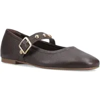 Hush puppies Charlene Stud Ballerina Lederen Dames Chocolade Ballerina's