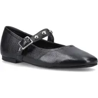 Hush puppies Charlene Stud Ballerina Leren Dames Zwarte Ballerina's