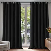 Famanu – Verduisterende gordijnen set van 2 stuks, 229x229 cm, zwart, perfect voor slaapkamers en woonkamers