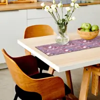 MuchoWow KitchenYeah - Tafelloper met print - Vinyl - Marmer - Patroon - Paars - Tafel Decoratie - Tafelkleed - 180x30 cm