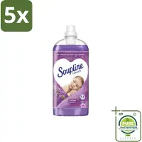 Soupline 5 x - Wasverzachter - Lavendel - 56 Wasbeurten - 1.3L - Grootverpakking - Wasverzachter - Lavendelgeur - Wasgoed Verzachten - Wasverzachter Lavendel - Wasverzachter 56 Wasbeurten