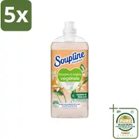 Soupline 5 x - Wasverzachter - Oranjebloesem - 52 Wasbeurten - 1.3L - Grootverpakking - Wasverzachter - Plantaardige Zachtheid - Oranje Bloesem - Zachte Was - Natuurlijke Zachtheid