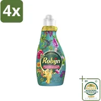 Robijn Collections - Wasverzachter - Paradise Secret - 1,25L - 50 Wasbeurten - Voordeelverpakking - 4 stuks - Zijdezacht - Luxe was