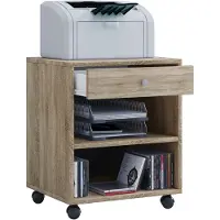 VCM Salda kommode , archiefkast op wielen, 2 planken en 1 ladeSonoma eiken decor.