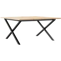 vidaXL Salontafel X-frame 90x90x45 cm massief grenenhout en staal