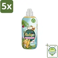 Robijn 5 x Collections - Wasverzachter - Kokos - 1,25L - 50 Wasbeurten - Grootverpakking - Wasverzachter - Kokosgeur - Zachte Was - Frisse Was - Wasverzachter 1.25L