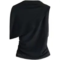 Next - Dames - Asymmetrische capetop met korte mouwen - Zwart