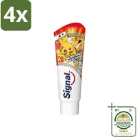 Signal - Pokémon - Tandpasta - Milde Munt Smaak - Anti-Tandsteen - Kinder 6+ Jaar - 75 ml - Voordeelverpakking - 4 stuks - Anti-tandsteen tandpasta - Fluoride tandpasta