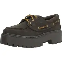 Timberland Dames Donkerbruine bootschoenen met sleehak van Stone Street (41 W), Leer, 3 tot 5 cm, Veters, Casual TB0A2GVFW071