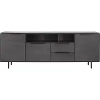 Pronto Wonen Dressoir Nero - Melamine - Zwart - 220 cm breed -
