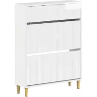 vidaXL Schoenenkast ARNHEM 78 x 24 x 103 cm Bewerkt hout Hoogglans Wit