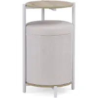 Hjh LIVING Salontafel incl. 2 zitkrukken met opbergruimte Nestup 1 wit / eiken
