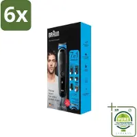 Braun - Trimset - 7-in-1 - 1 Trim Apparaat - 6 Opzetstukken - Voordeelverpakking - 6 stuks - Baardtrimmer - Scheerapparaat