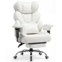 Famanu – Ergonomische gaming- en bureaustoel, groen, tot 180 kg, met lendensteun en voetensteun, verstelbare rugleuning, hybride design van kunstleer en mesh