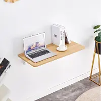 OKWISH Wandtafel - Opklapbaar En Ruimtebesparend - Voor Keuken Wasruimte En Thuiswerkplek - MDF Houtkleur Met Wit - 80 x 40 x 16,5 cm