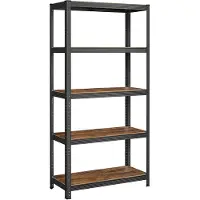 Songmics Opbergrek met 5 verstelbare planken, Vintagebruin + zwart / 40 X 90 X 180 cm / 1