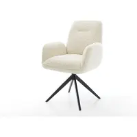DELIFE Draaistoel Zoa-Flex teddy beige kruisframe breed zwart 360° draaibaar rocker-functie pocketveer kern