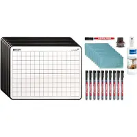 Legamaster Lapboard Starterset 33-delig - 10 Dubbelzijdige Melamine Wisbordjes met Markers, Reinigingsset en Doekjes