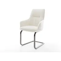 DELIFE Sledemodel Zelia-Flex met armleuning bouclé zacht beige sledemodel vlak grafiet pocketveer kern