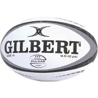 Gilbert rugbybal Pulsar wedstrijdbal maat 4 zwart grijs.