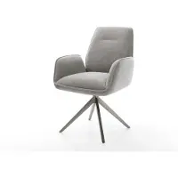 DELIFE Draaistoel Zoa-Flex zachte stof met structuur grijs kruisframe breed grafiet 360° draaibaar rocker-functie pocketveer kern