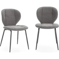 CALICOSY Set van 2 stoelen in stof met zwarte metalen poten l50 cm maori