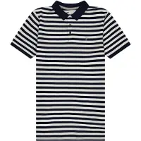 Farah Gestreepte, in het garen geverfde poloshirt voor kinderen (Zwart)