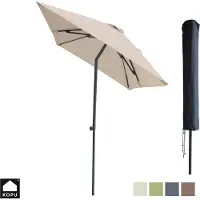 Kopu leon parasol rechthoek 150x250 cm balkonparasol met hoes creme