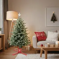 Prolenta Maison Exclusive - Kerstboomstandaard, rood, 61x61x15,5 cm