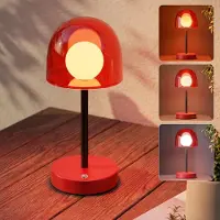 ZMH LED-tafellamp, draadloos, oplaadbaar, met touchbediening en dimfunctie, zandkleur, nachtlampje met 3 kleurtemperaturen, USB-oplaadbaar, tafellamp, bedlamp voor slaapkamer
