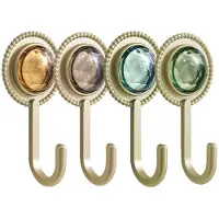 Tlily Zelfklevende Haken voor Zwaar Gebruik, 4-Delige Wandmontagehangers, Hangende Kapstokken, Decoratieve Handdoekhangers voor Keuken, Badkamer