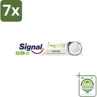 Signal 7 x - Integral & Actions - Tandpasta - Natuurlijke Elementen - Kokos - Voor Witte Tanden - 75 ml - Grootverpakking - Tandpasta - - Natuurlijke Tandpasta - Kokos Tandpasta - Witte Tanden