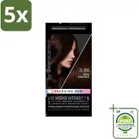 Syoss 5 x - Haarverf - 3-86 Onyx Chestnut - 1 Haarkleuring - Grootverpakking - Haarverf - Kastanjebruin - Permanente Haarkleur - - Salonplex