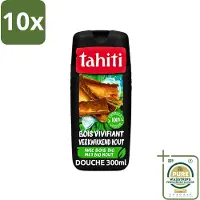 Tahiti 10 x - Douchegel - Verkwikkend Bio Hout - 100% Vegan - 300 ml - Grootverpakking - Douchegel - Houtgeur - Verkwikkend - Huid Verzorgen - Huid Verzachten