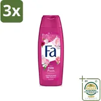 Fa 3 x - Pink Passion - Douchegel - Roze Roos - 250 ml - Grootverpakking - Douchegel Roze Roos - Roze Roos Geur - Douchegel Voor Huid - Huid Verzorging - Verfrissende Douchegel