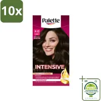 Palette 10 x Intensive Oil-Care Color Haarkleuring 800 Donkerbruin - Grootverpakking - Haarverf - Donkerbruin - Permanente Haarverf - Arganolie - Glans