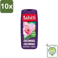 Tahiti 10 x - Douchegel - Orchidee - 100% Vegan - 300 ml - Grootverpakking - Douchegel - Orchidee Geur - Hydraterende Douchegel - Verzorgende Douchegel - Douchegel