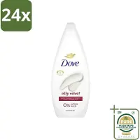 Dove Silky Velvet - Douchegel - Sulfaatvrij - 250 ml - Voordeelverpakking - 24 stuks - Silky Velvet - Zijdezachte huid