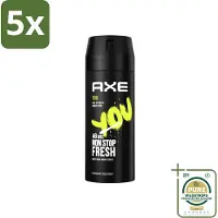 Axe 5 x - Deodorant Bodyspray - 48hrs Fresh - You - Cool Vetiver & Amber - 150 ml - Grootverpakking - 48 Uur Bescherming - Deodorant Sprayer - Geur Van Amber - Geur Van Vanille - Geur Van Zwarte Peper