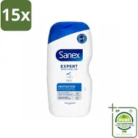 Sanex 15 x Douchecrème Expert Skin Health Protector 400 ml - Grootverpakking - - Douchecrème - Huidverzorging - Beschermende Douchegel - Hydratatie