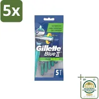 Gillette 5 x Blue II - Plus Slalom - Wegwerpscheermesjes - 5 Scheermesjes - Grootverpakking - Scheermesje - Wegwerpscheermesje - Glijervaring - Scherpen - Scherpen Mes