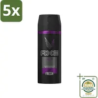 Axe 5 x - Deodorant Bodyspray - 48hrs Fresh - Excite - 150 ml - Grootverpakking - 48 Uur Fris - Deodorant Spray - Kokosnoot Geur - Zwarte Peper Geur - Frisheid