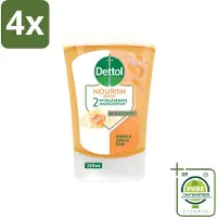 Dettol No-Touch Handzeep Refill Extra Care Honey & Sheabutter 250 ml - Voordeelverpakking - 4 stuks - Handzeep - Antibacterieel