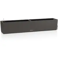 Famanu – Balkonbak met irrigatiesysteem, grafietzwart, afmetingen 99 x 19 x 19 cm, ideaal voor planten en bloemen