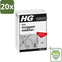 Hg 20 x X - Muggenstekker - Continue Bestrijding - Inclusief Stekker - 54 Nachten - 45 ml - Grootverpakking - Muggenwering - Muggenplaag - Muggen Afweren - Muggenstop - Muggenwerende Stekker
